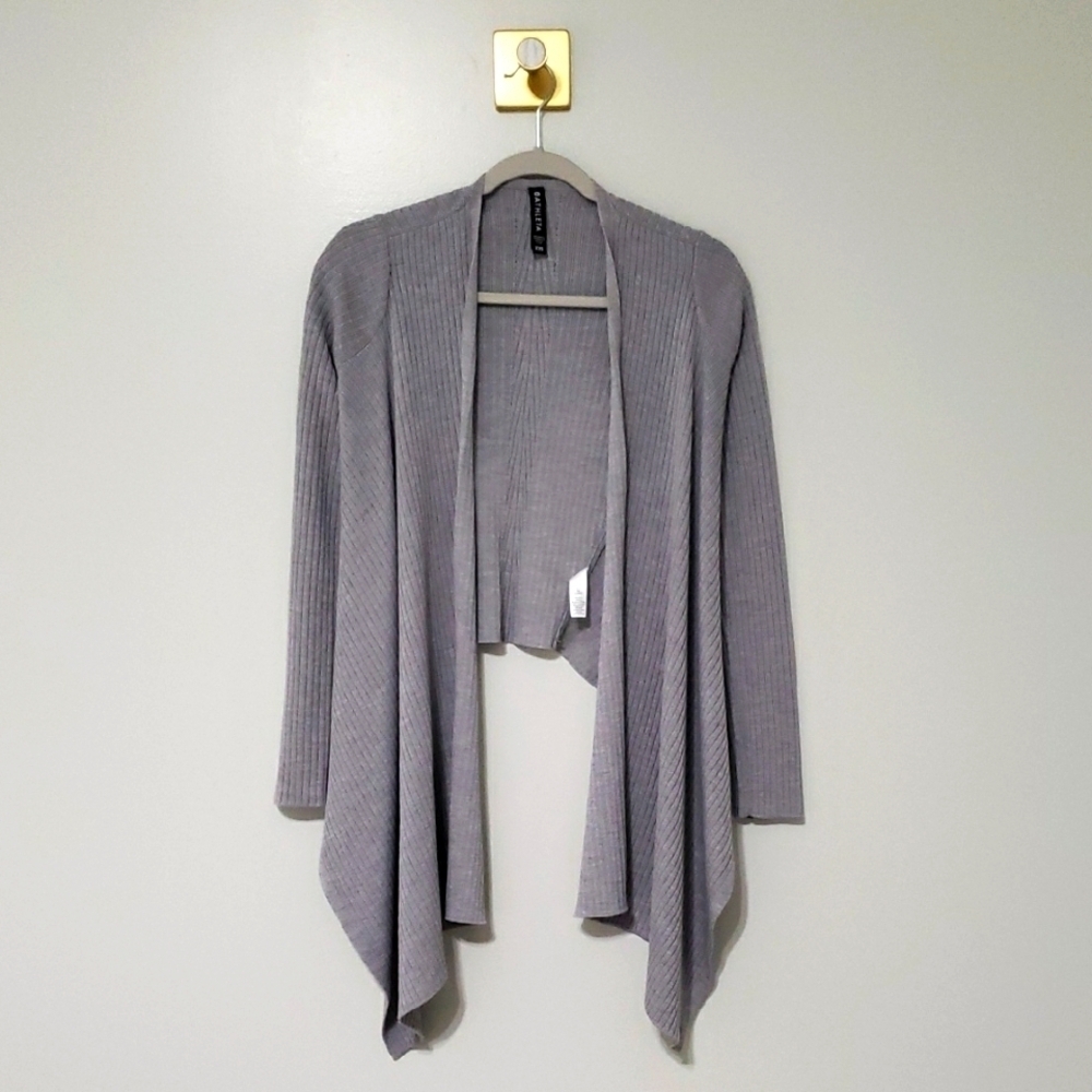 Athleta Women Solstice Wrap Cardigan XXS Gray Merino Wool Blend Balletcore Yoga